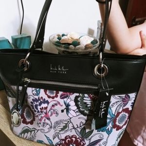 Nicole Miller purse black and floral